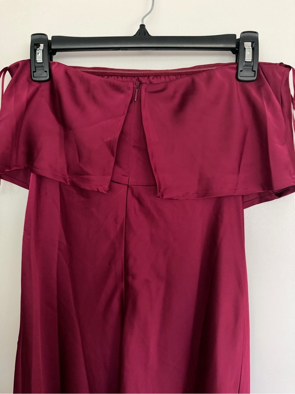 Petal & Pup Strapless Wine Red Midi Dress with Front Slit - Picture 5 of 7